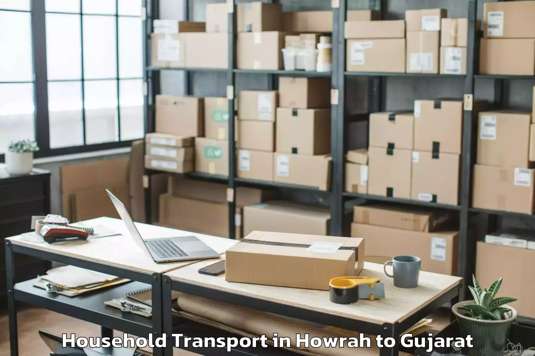 Hassle-Free Howrah to Madhav Kampo Household Transport